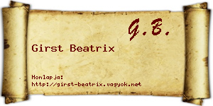 Girst Beatrix névjegykártya